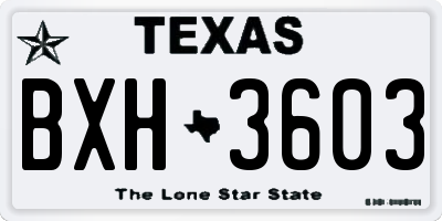 TX license plate BXH3603