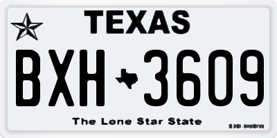 TX license plate BXH3609
