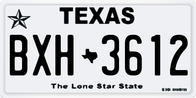 TX license plate BXH3612