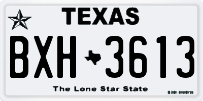 TX license plate BXH3613