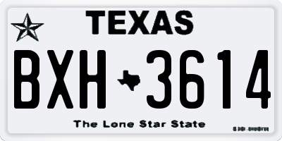 TX license plate BXH3614