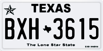 TX license plate BXH3615