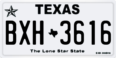 TX license plate BXH3616