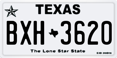 TX license plate BXH3620