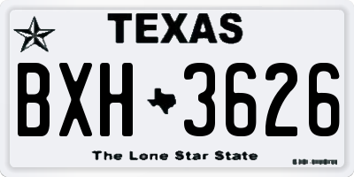 TX license plate BXH3626