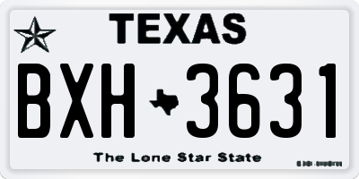 TX license plate BXH3631