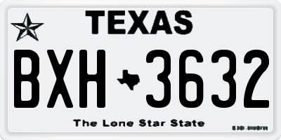 TX license plate BXH3632