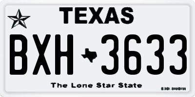 TX license plate BXH3633