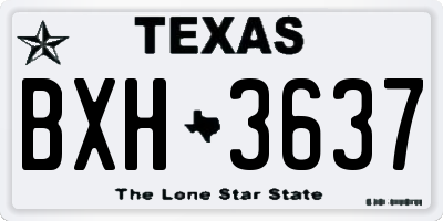 TX license plate BXH3637
