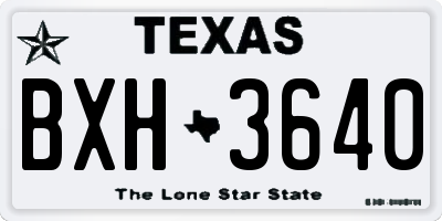 TX license plate BXH3640