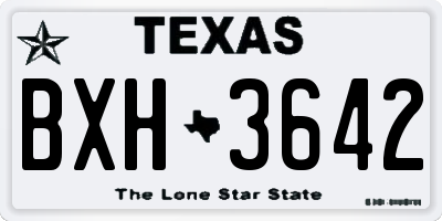 TX license plate BXH3642
