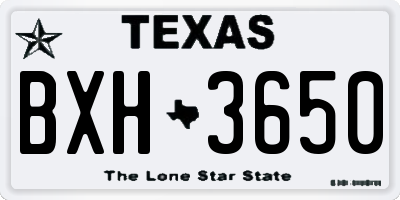 TX license plate BXH3650