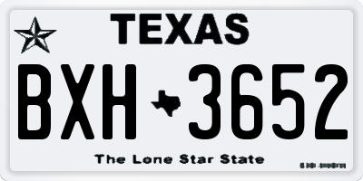 TX license plate BXH3652