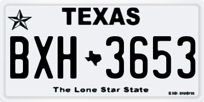 TX license plate BXH3653