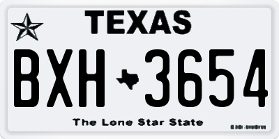 TX license plate BXH3654