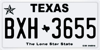 TX license plate BXH3655