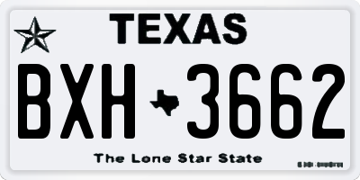 TX license plate BXH3662