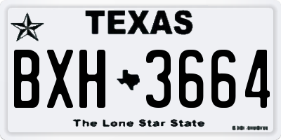 TX license plate BXH3664