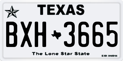 TX license plate BXH3665