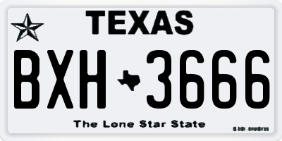 TX license plate BXH3666