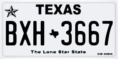 TX license plate BXH3667