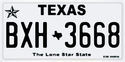 TX license plate BXH3668