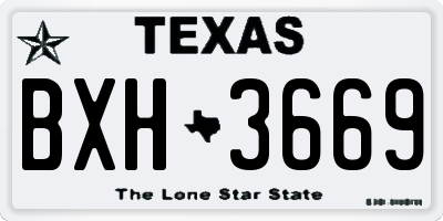 TX license plate BXH3669
