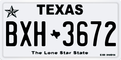TX license plate BXH3672