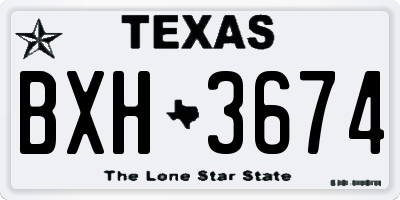 TX license plate BXH3674