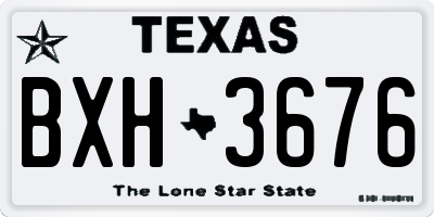 TX license plate BXH3676