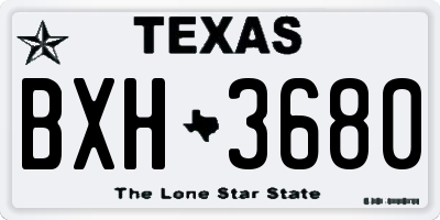 TX license plate BXH3680