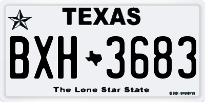 TX license plate BXH3683