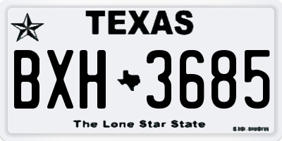 TX license plate BXH3685