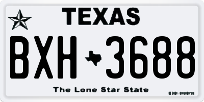 TX license plate BXH3688