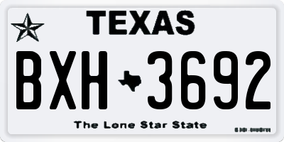 TX license plate BXH3692