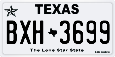 TX license plate BXH3699