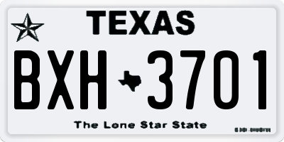TX license plate BXH3701