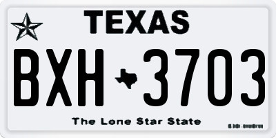 TX license plate BXH3703