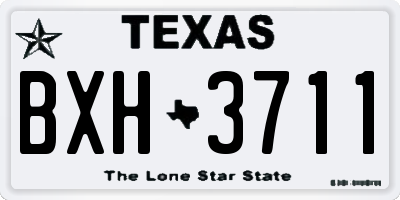 TX license plate BXH3711