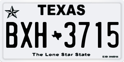 TX license plate BXH3715