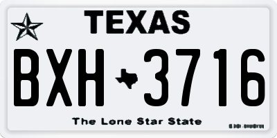 TX license plate BXH3716