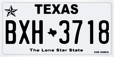 TX license plate BXH3718