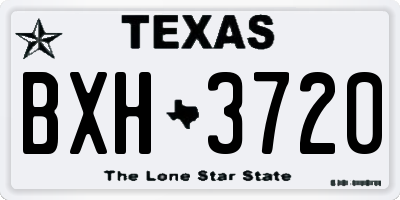 TX license plate BXH3720
