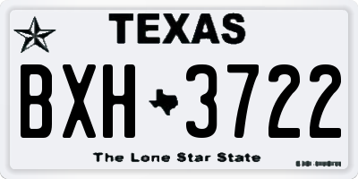 TX license plate BXH3722