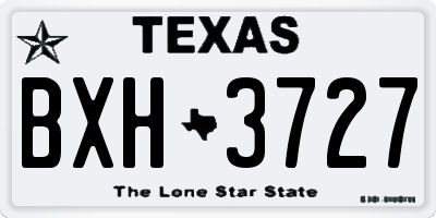 TX license plate BXH3727