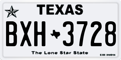 TX license plate BXH3728