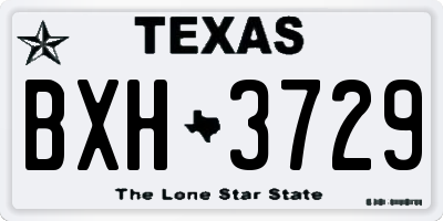 TX license plate BXH3729