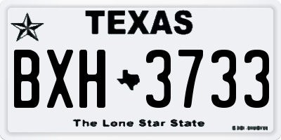 TX license plate BXH3733