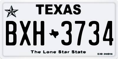 TX license plate BXH3734