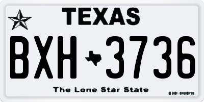 TX license plate BXH3736